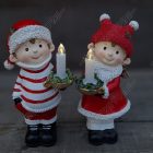 Karácsonyi dísz - Kisfiú Gyertyával Ledes Világít