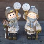 Karácsonyi dísz - Kisfiú Lámpással Ledes Világít