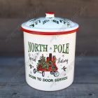 Fém Tároló tetővel karácsonyi mintával 3 db-os szett