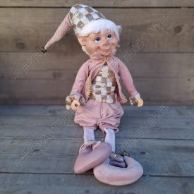 ELF Manó kockás sapkában lógólábú textil Nagy