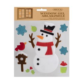 Karácsonyi dísz - Ablakzselé Hóember