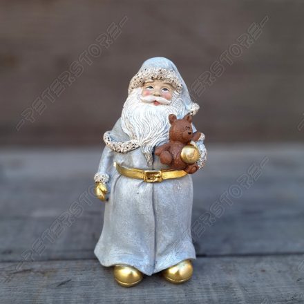 Karácsonyi dísz - Télapó, Mikulás Macival Figura