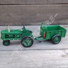 Fém modell, makett - Traktor Pótkocsival