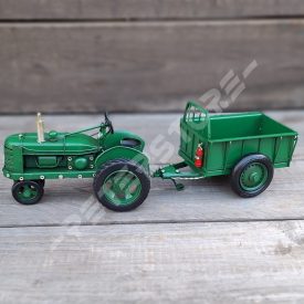 Fém modell, makett - Traktor Pótkocsival