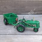 Fém modell, makett - Traktor Pótkocsival