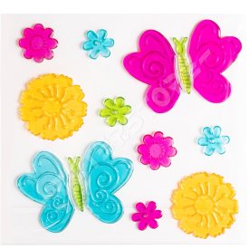 Ablakzselé - Pillangók, Virágok