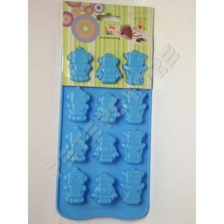 Szilikon Bonbon, Jégkocka forma Robotok Kék