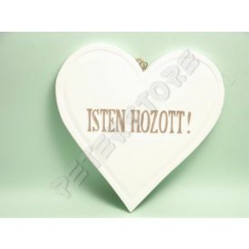 Fa Szív Ajtódísz Nagy - Isten Hozott!