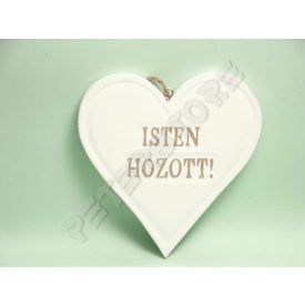 Fa Szív Ajtódísz Kicsi - Isten Hozott!