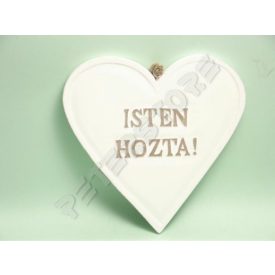 Fa Szív Ajtódísz Kicsi - Isten Hozta!
