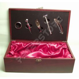 Borkészlet, bornyitó szett fadobozban Dupla