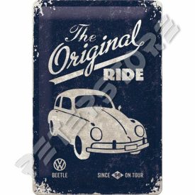   Retró Fém Tábla - Volkswagen VW Bogár, Beetle Reklámtábla Dombornyomott