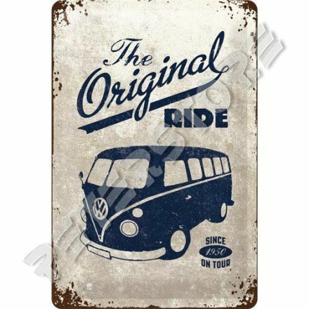 Retró Fém Tábla - Volkswagen VW T1 Busz Reklámtábla Dombornyomott