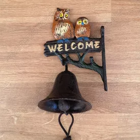 Öntöttvas Kolomp Csengő Welcome Bagoly