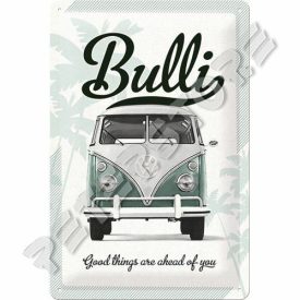   Retró Fém Tábla - Volkswagen VW T1 Busz Reklámtábla Dombornyomott