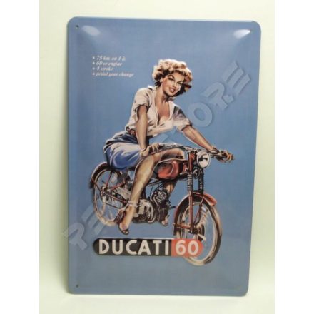 Retró Fém Tábla - Ducati 60 Reklámtábla Dombornyomott
