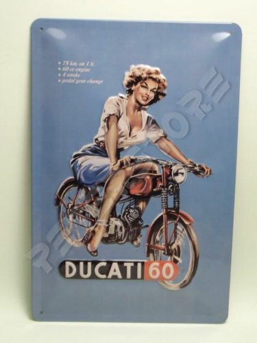 Retró Fém Tábla - Ducati 60 Reklámtábla Dombornyomott