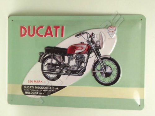 Retró Fém Tábla - Ducati Reklámtábla Dombornyomott