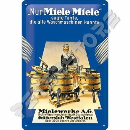 Retró Fém Tábla - Miele Mosógép Reklámtábla Dombornyomott