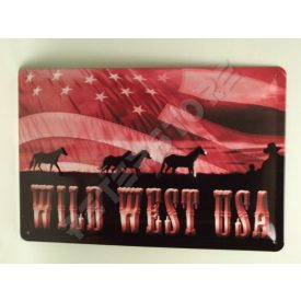 Retró Fém Tábla - Vadnyugat Dombornyomott