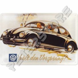   Retró Fém Tábla - Volkswagen VW Bogár, Beetle Reklámtábla Dombornyomott