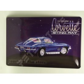   Retró Fém Tábla - Chevrolet Corvette Reklámtábla Dombornyomott