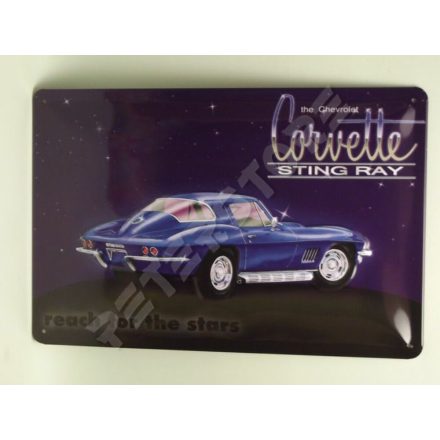 Retró Fém Tábla - Chevrolet Corvette Reklámtábla Dombornyomott