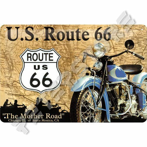 Retró Fém Tábla - U.S. Route 66 Dombornyomott