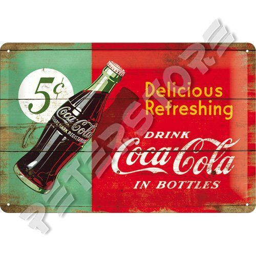 Retró Fém Tábla - Coca-Cola - Finom Frissítő Coca-Cola Reklámtábla Dombornyomott