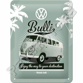   Retró Fém Tábla - Volkswagen T1 Busz Reklámtábla Dombornyomott