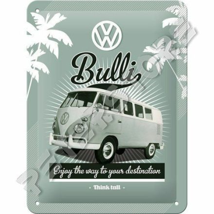 Retró Fém Tábla - Volkswagen T1 Busz Reklámtábla Dombornyomott