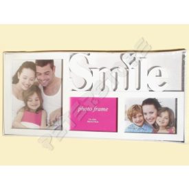 Fali Fényképtartó képkeret 3 db képnek - Smile Fehér