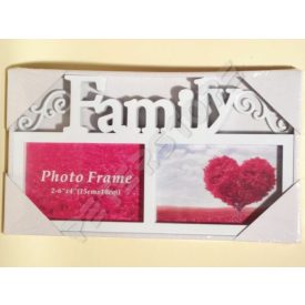 Fali Fényképtartó képkeret 2 db képnek - Family Fehér