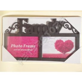 Fali Fényképtartó képkeret 2 db képnek - Family Fekete