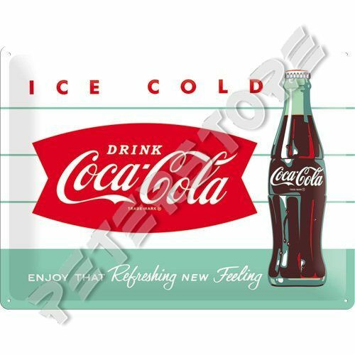 Retró Fém Tábla - Coca-Cola - Jéghideg Coca-Cola Reklámtábla Dombornyomott
