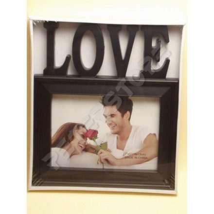 Fali Fényképtartó képkeret 1 db 13x18cm képnek Love Fekete