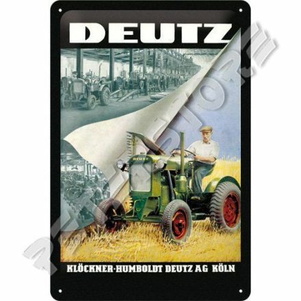 Retró Fém Tábla - Deutz Traktor Reklámtábla Dombornyomott