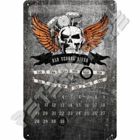 Fém Öröknaptár - Old School Motoros Dombornyomott