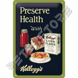   Retró Fém Tábla - Kelloggs Az egészség megőrzése Dombornyomott