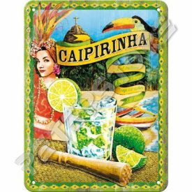 Retró Fém Tábla - Caipirinha koktél Dombornyomott