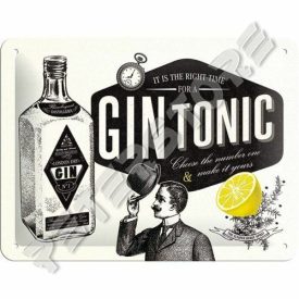 Retró Fém Tábla - Gin Tonic koktél Dombornyomott