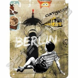 Retró Fém Tábla - Berlin Dombornyomott