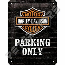   Retró Fém Tábla - Harley-Davidson Parkoló Reklámtábla Dombornyomott