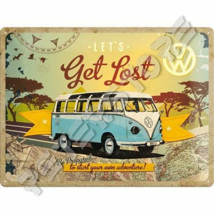 Retró Fém Tábla - Volkswagen VW T1 Busz Reklámtábla Dombornyomott