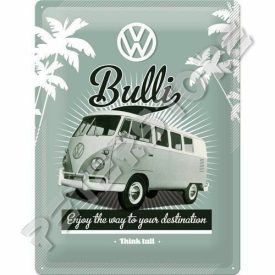   Retró Fém Tábla - Volkswagen VW T1 Busz Reklámtábla Dombornyomott