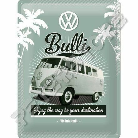 Retró Fém Tábla - Volkswagen VW T1 Busz Reklámtábla Dombornyomott