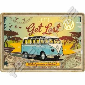 Retró Fém Képeslap - Volkswagen VW T1 Busz