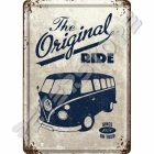 Retró Fém Képeslap - Volkswagen VW T1 Busz