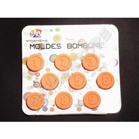 Szilikon Bonbon, Jégkocka forma Számok Narancssárga