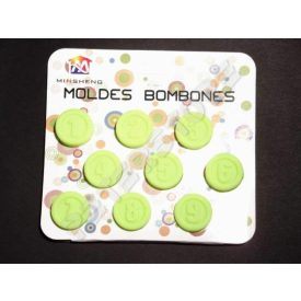 Szilikon Bonbon, Jégkocka forma Számok Zöld